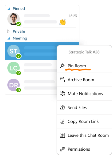 How to pin a chat room