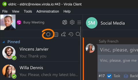 Light/dark mode switch in Virola