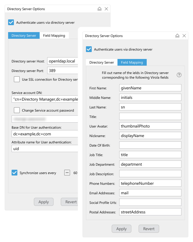 Screenshot of the process of manual user profile creation