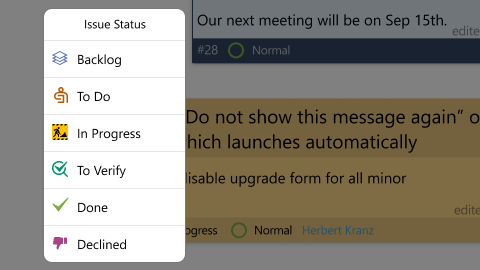 How to set issue status