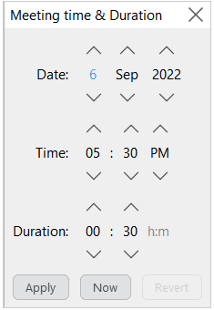 Meeting date and duration